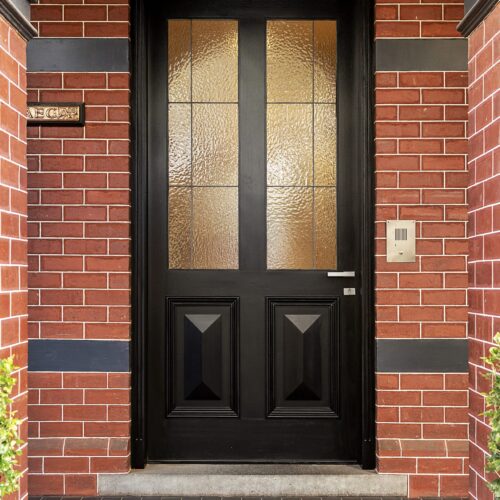 red brick, black composite door installed in Huntingdon